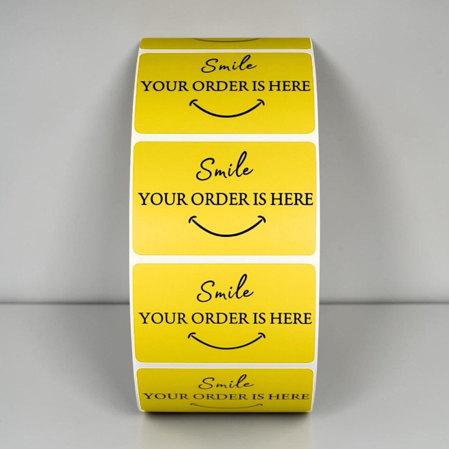 Smile Your Order Is Here Sticker Roll | Yellow Design for Online Sellers