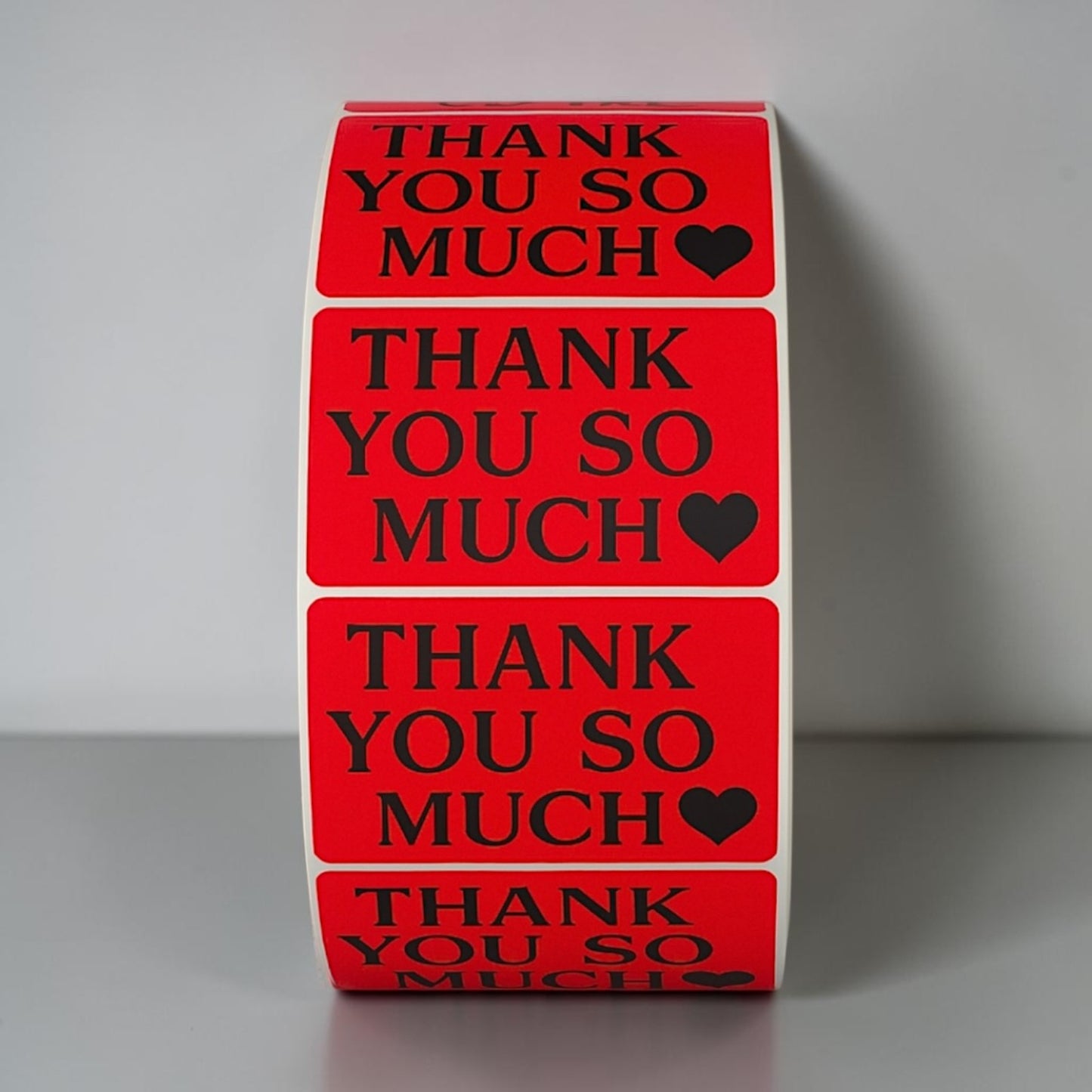 Thank You So Much Sticker Roll | Bold Red Design for Online Sellers