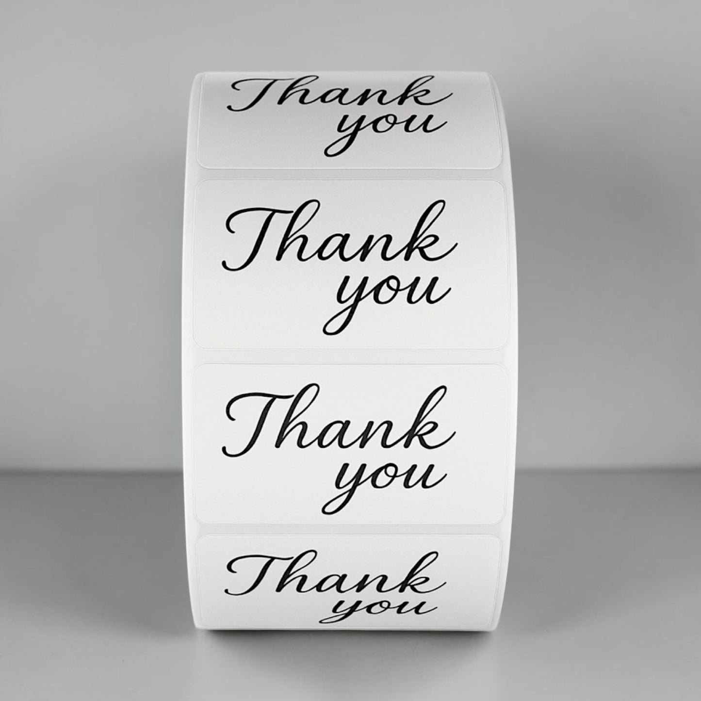 Thank You Sticker Roll | White Minimalist Script Design for Online Sellers