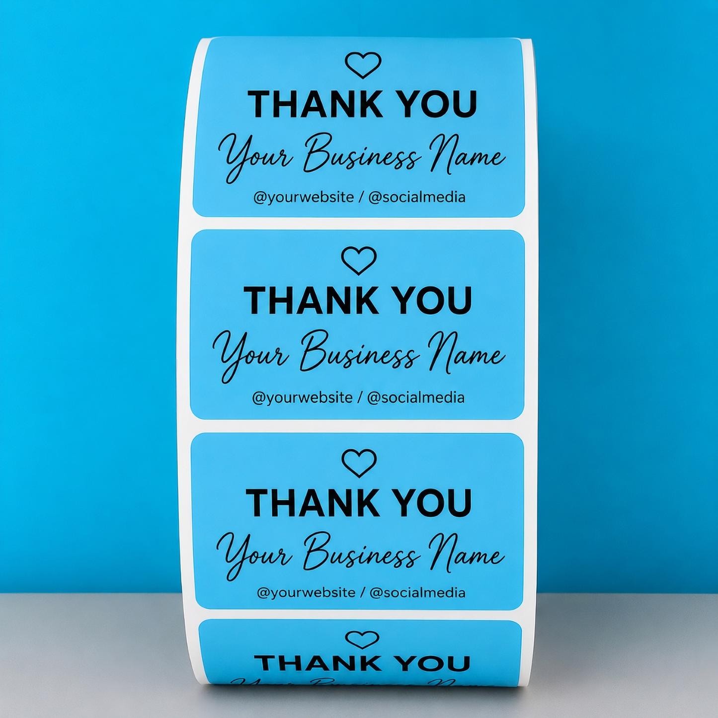Custom Thank You Stickers – Personalized Business Labels Rectangle 2"×1.1"