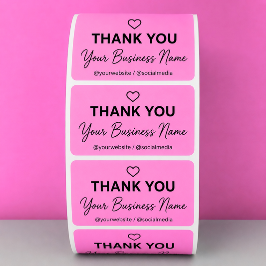 Custom Thank You Stickers – Personalized Business Labels Rectangle 2"×1.1"