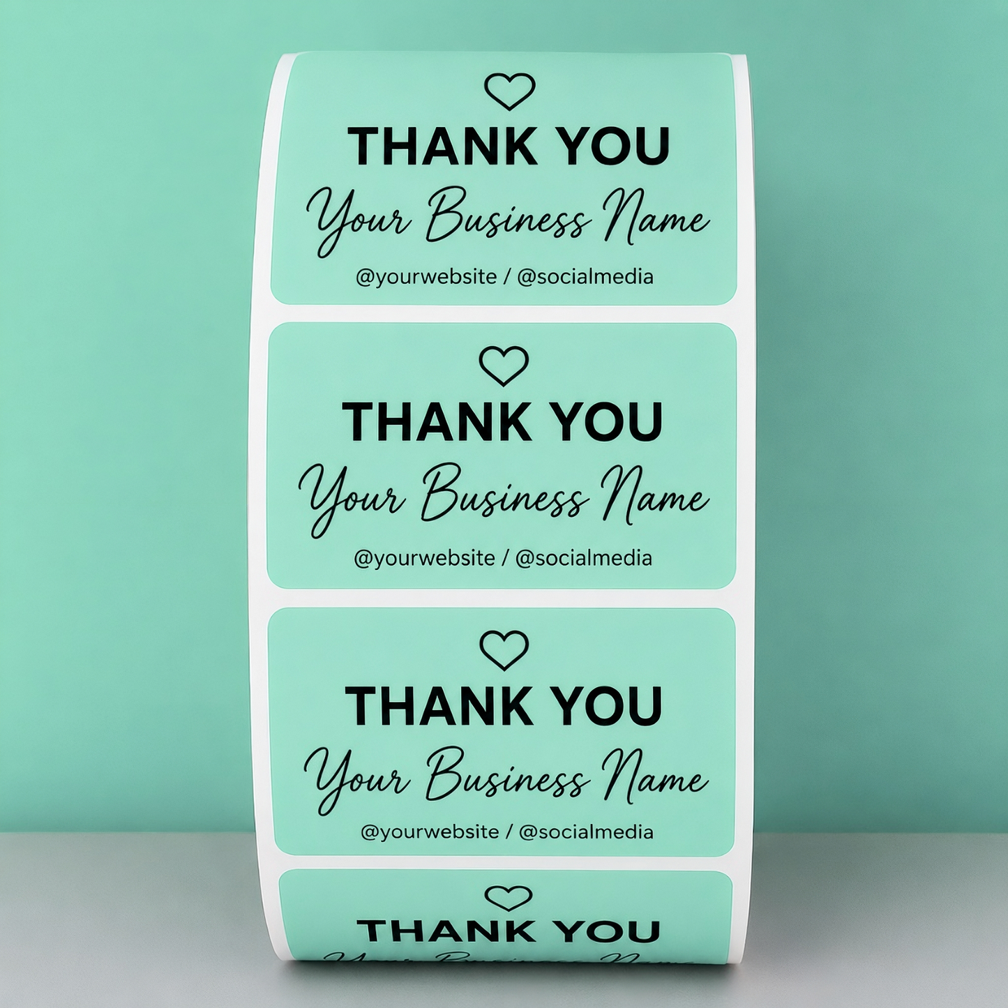 Custom Thank You Stickers – Personalized Business Labels Rectangle 2"×1.1"