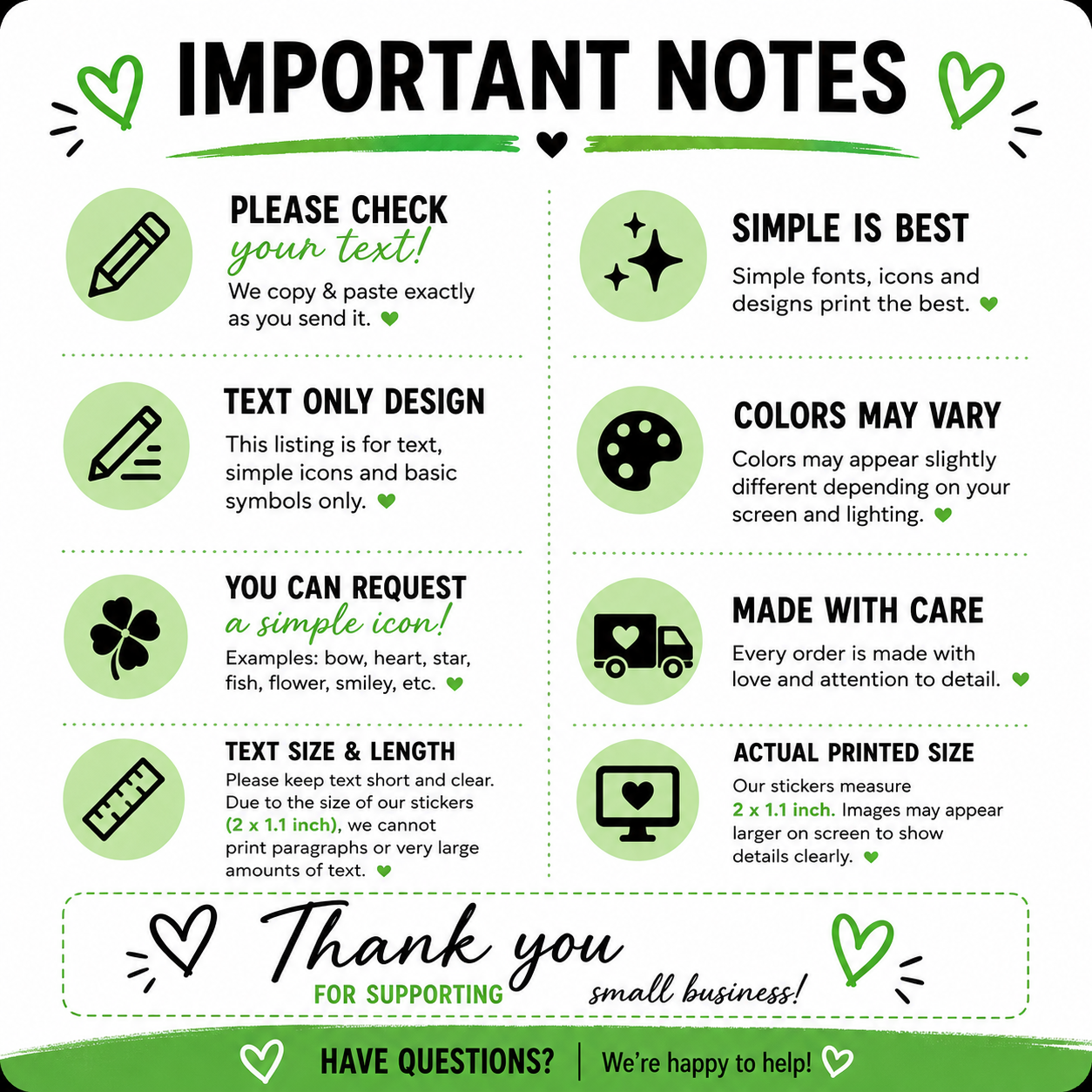 Custom Thank You Stickers – Personalized Business Labels Rectangle 2"×1.1"