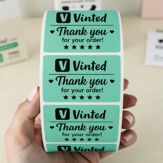 Vinted Thank You for Your Order Stickers | Mint Green Seller Labels