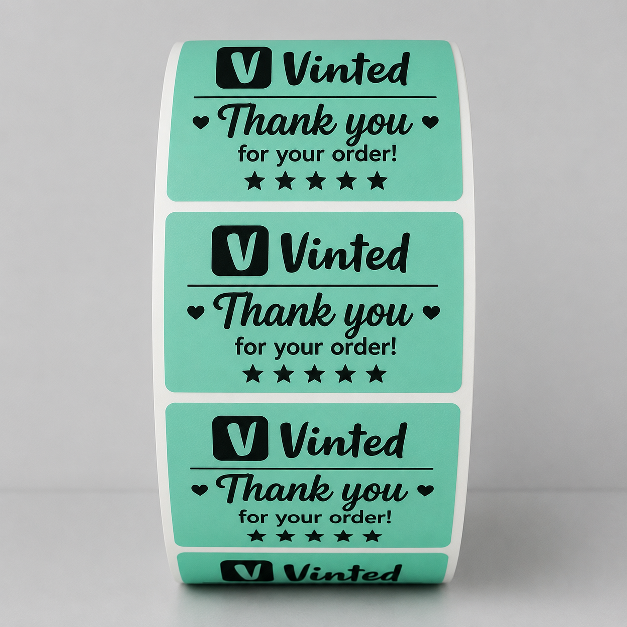 Vinted Thank You for Your Order Stickers | Mint Green Seller Labels