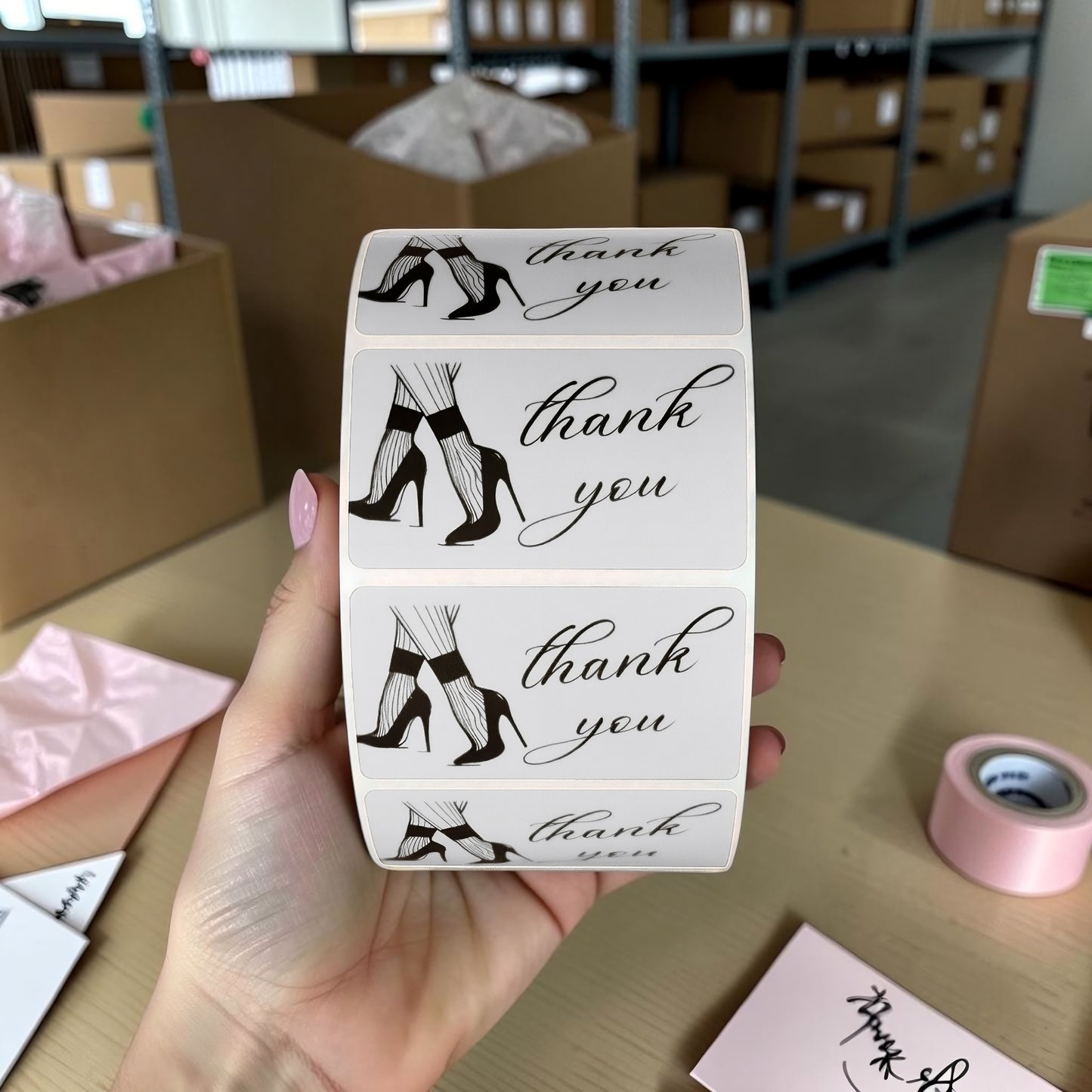 Thank You For Your Purchase Sticker Roll | High Heel Design for Online Sellers