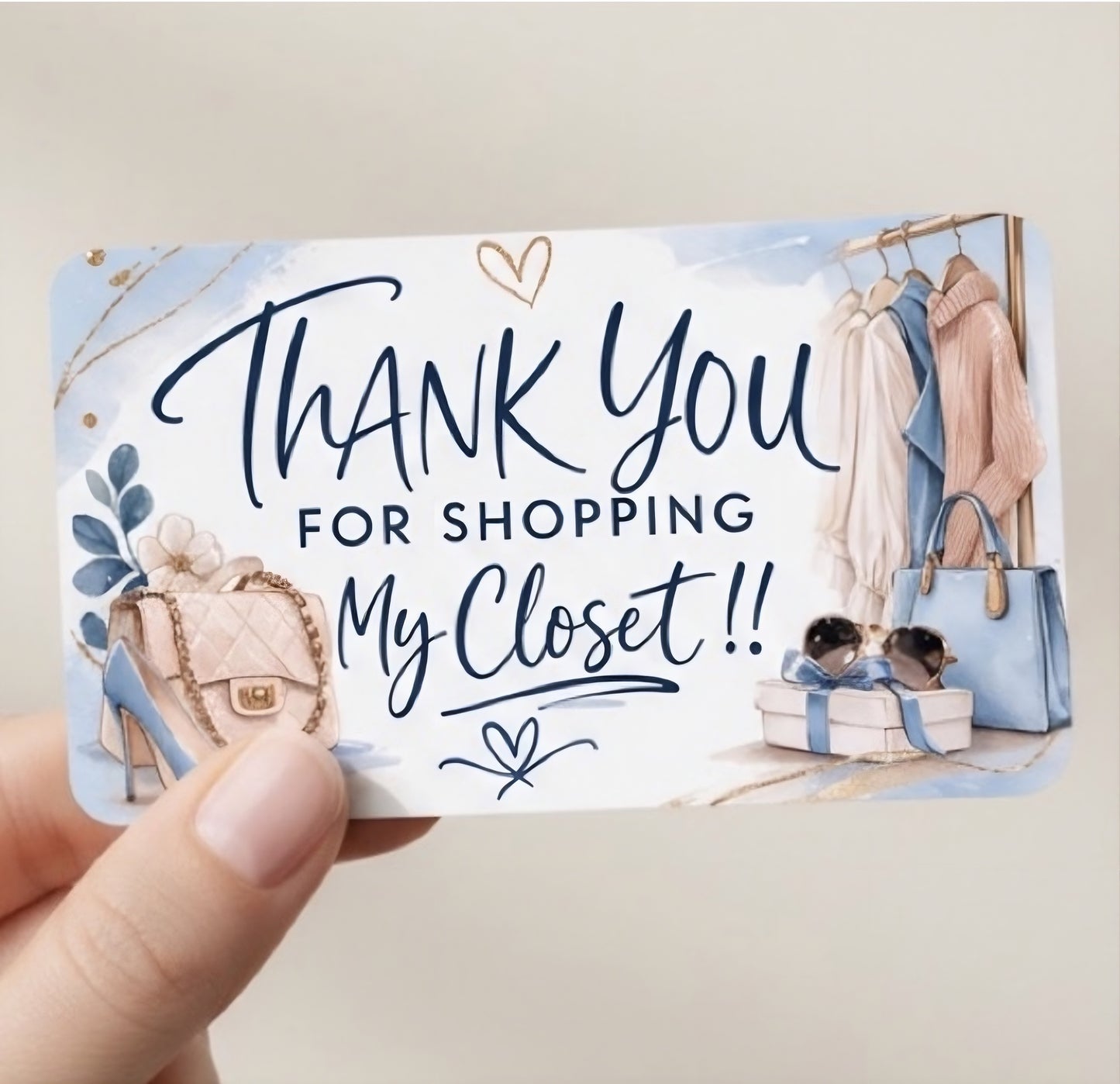 Thank You for Shopping My Closet Cards | Boutique Packaging Inserts