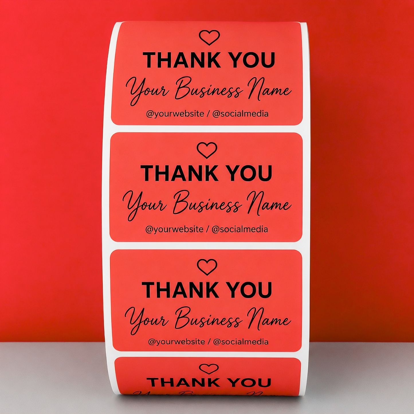 Custom Thank You Stickers – Personalized Business Labels Rectangle 2"×1.1"