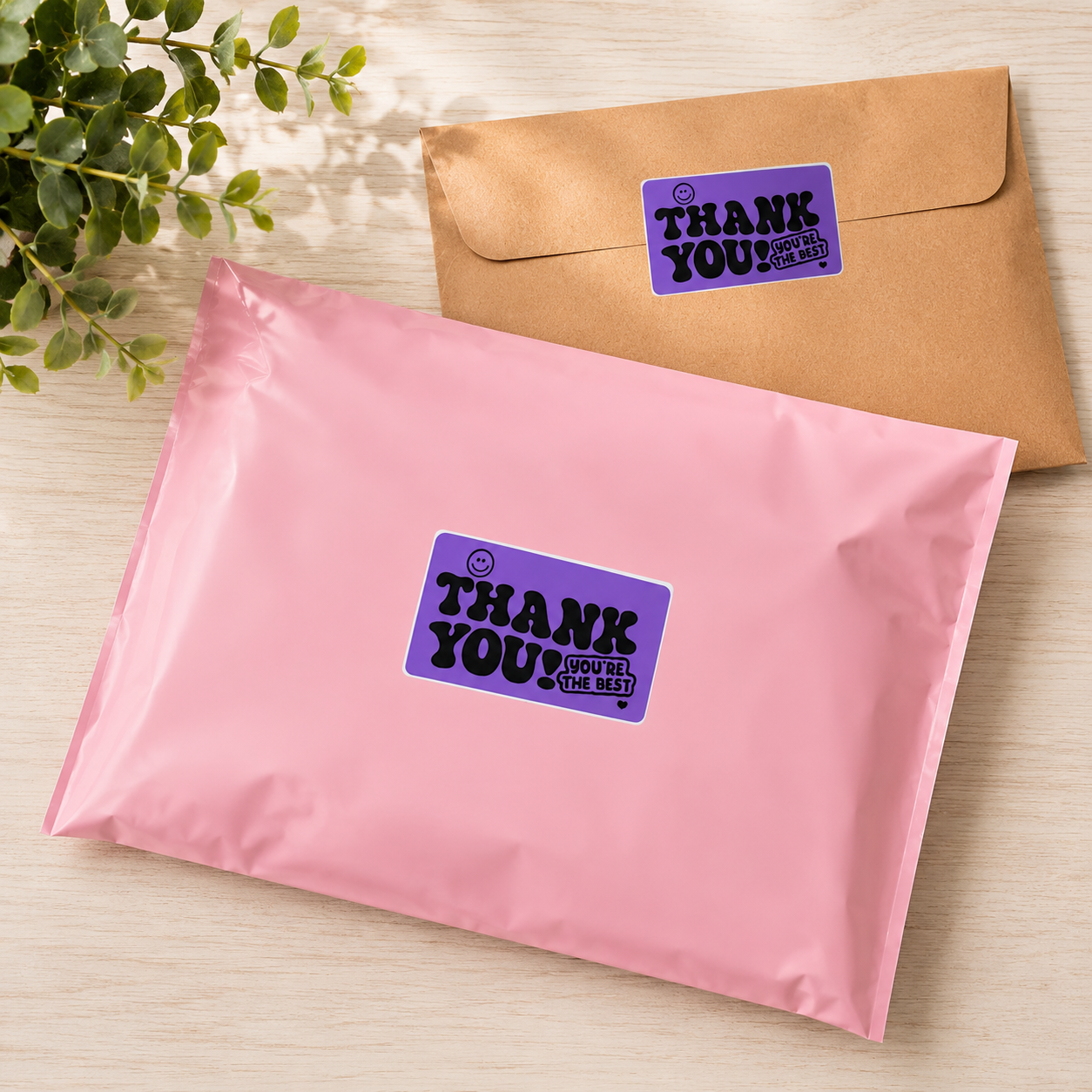 Thank You! You're the Best Sticker Roll | Purple Retro Design for Online Sellers