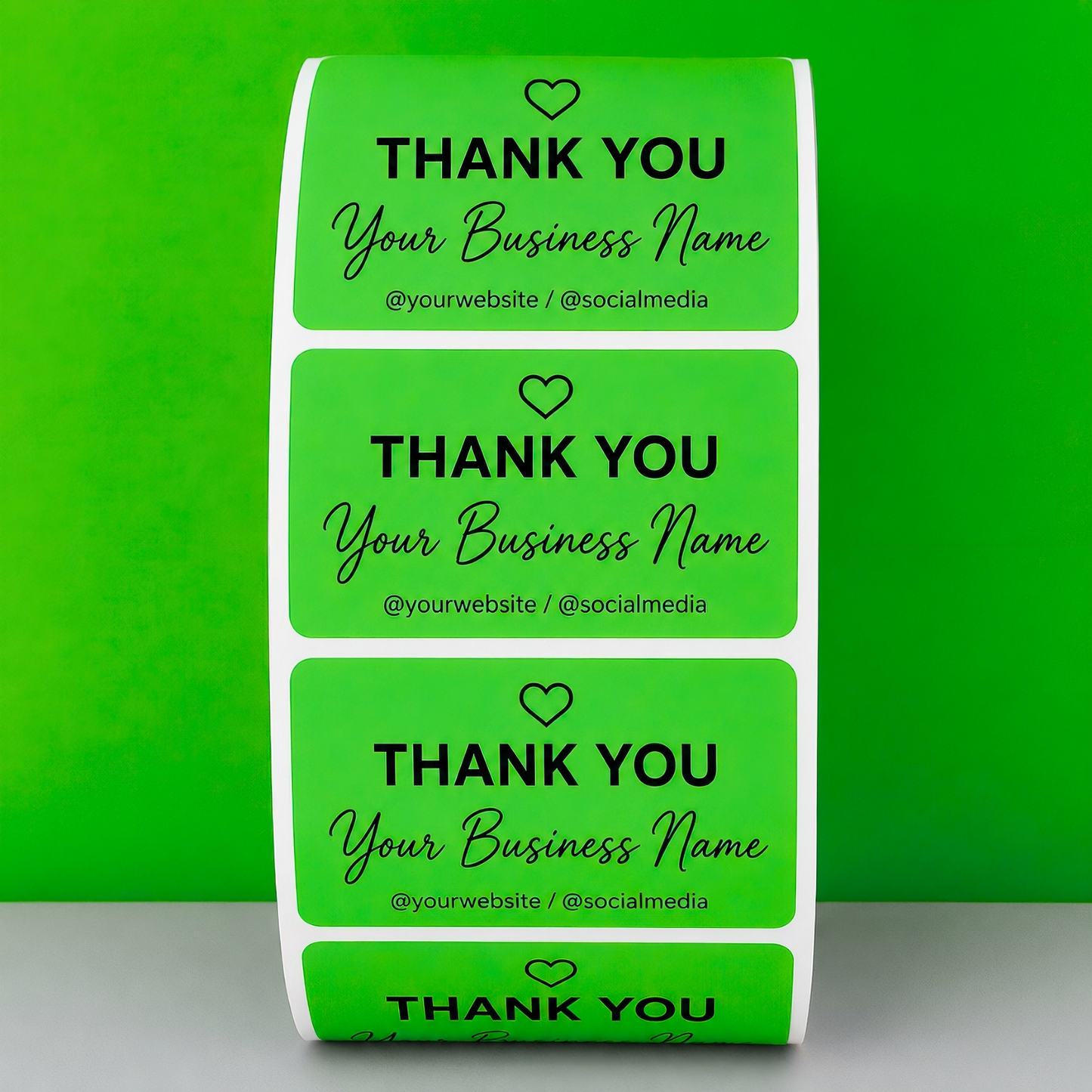 Custom Thank You Stickers – Personalized Business Labels Rectangle 2"×1.1"