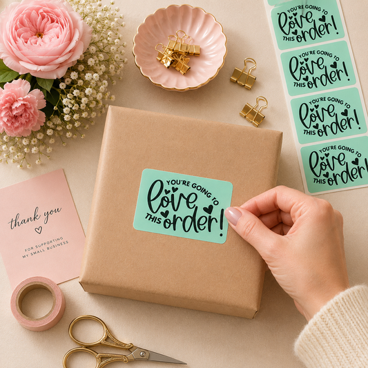You're Going to Love This Order! Sticker Roll | Mint Green Design for Online Sellers