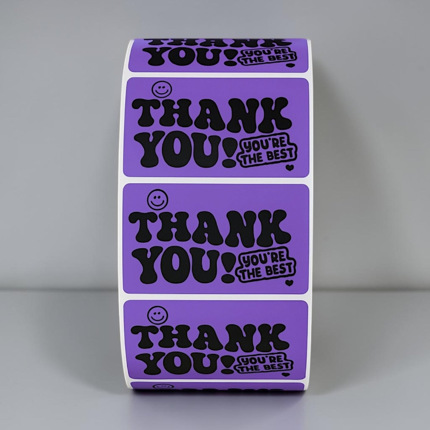 Thank You! You're the Best Sticker Roll | Purple Retro Design for Online Sellers