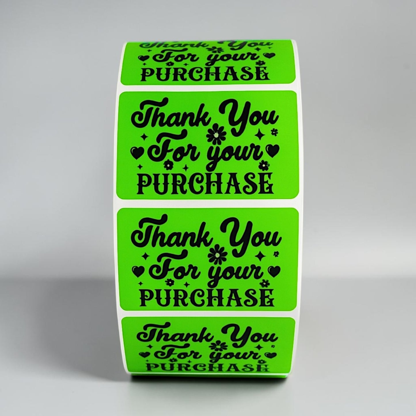 Thank You For Your Purchase Sticker Roll | Green Floral Design for Online Sellers