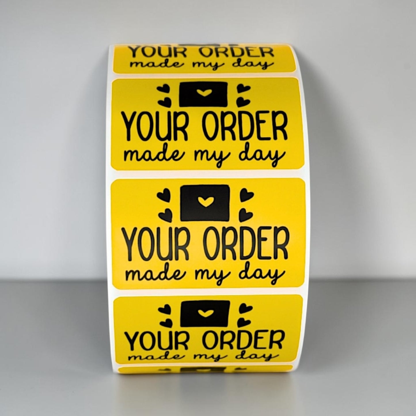 Your Order Made My Day Sticker Roll | Yellow Design for Online Sellers