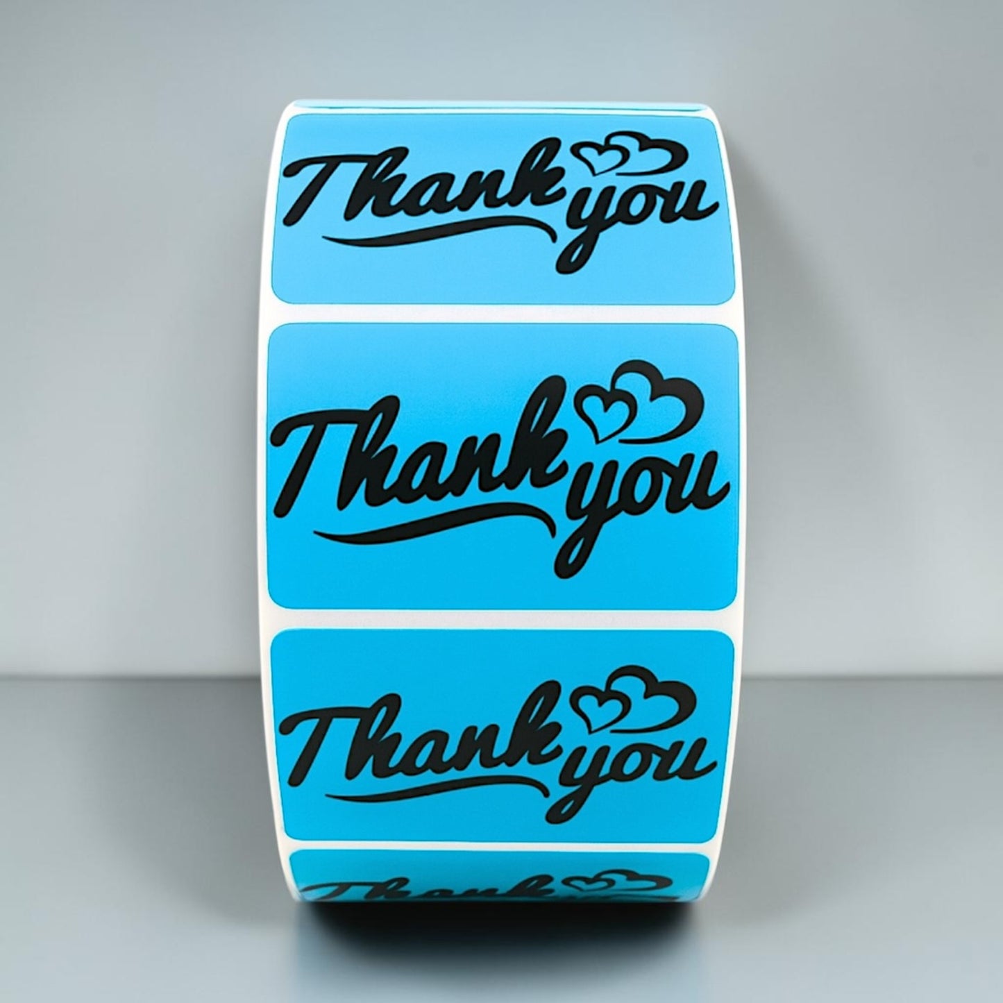 Thank You Sticker Roll | Sky Blue Script Design for Online Sellers