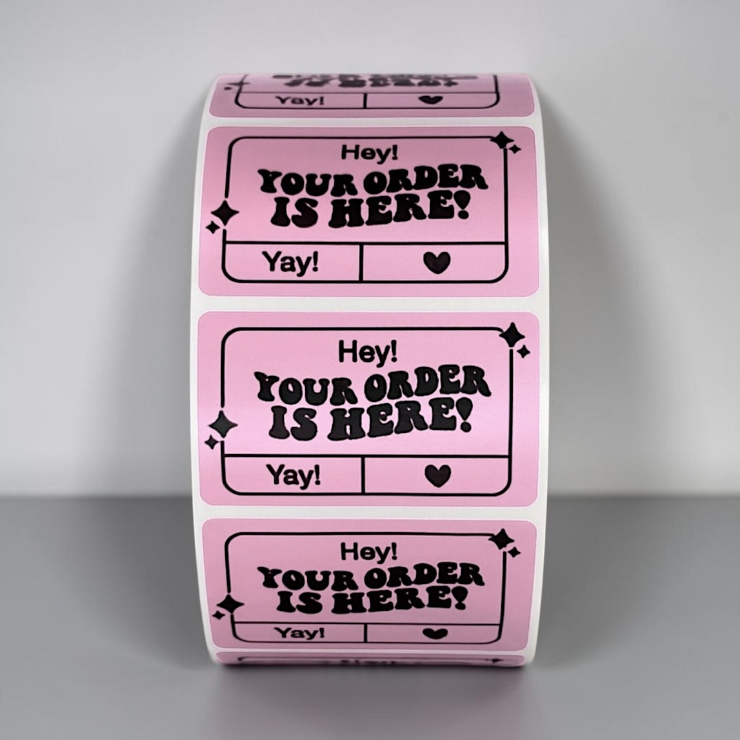 Hey! Your Order Is Here! Sticker Roll | Pink Retro Design for Online Sellers