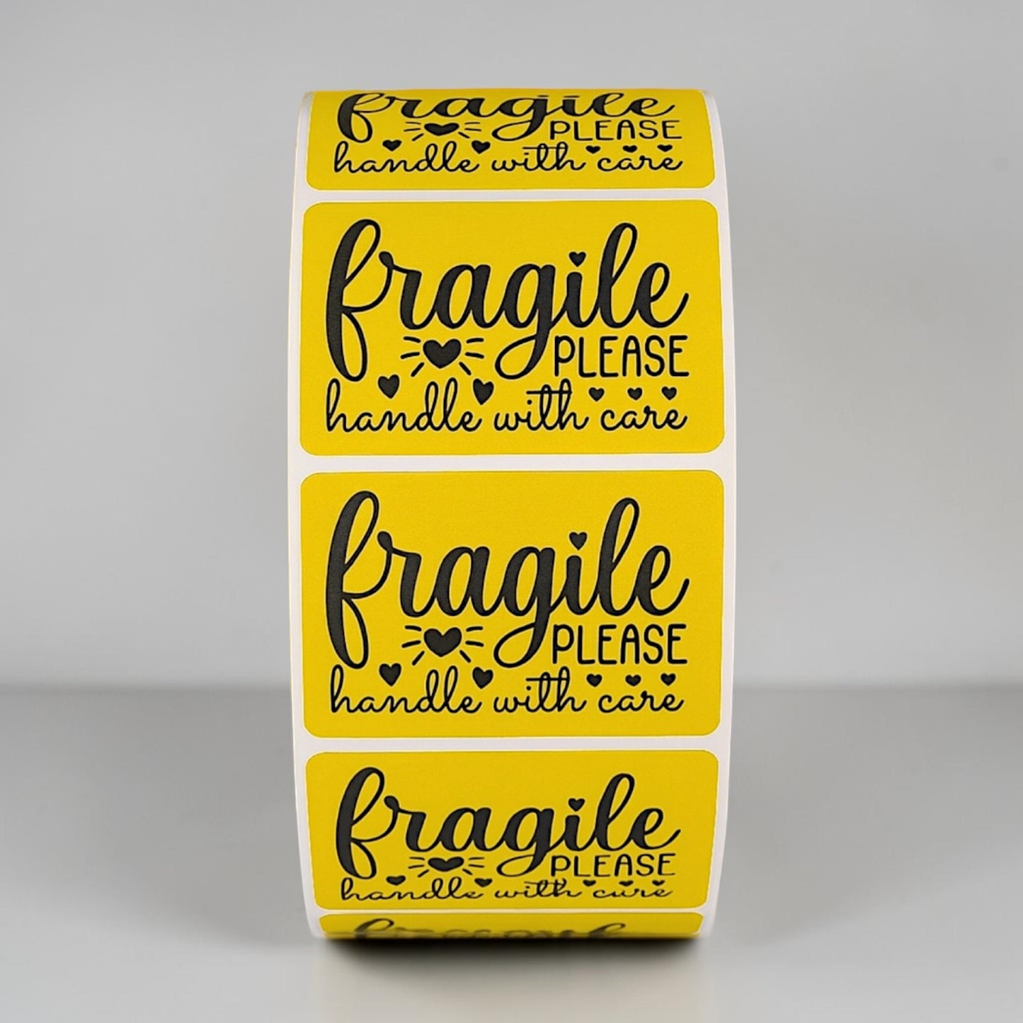 "Fragile Please Handle With Care" Sticker Roll – Yellow