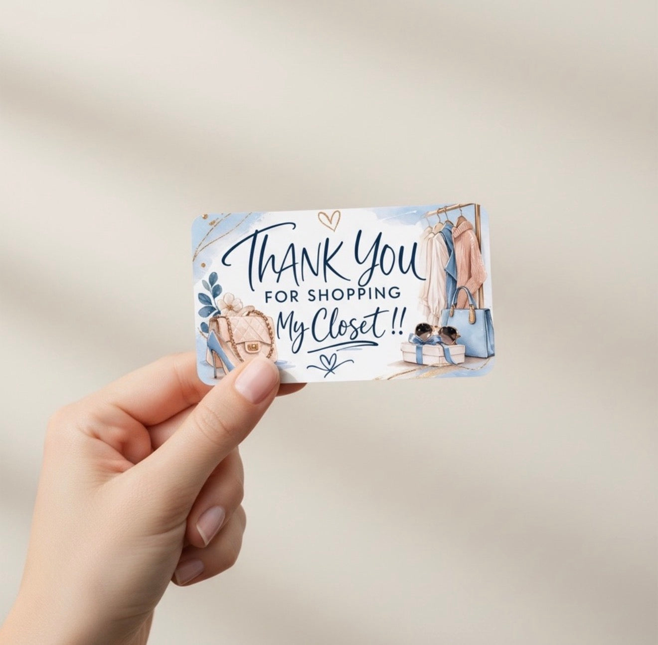 Thank You for Shopping My Closet Cards | Boutique Packaging Inserts