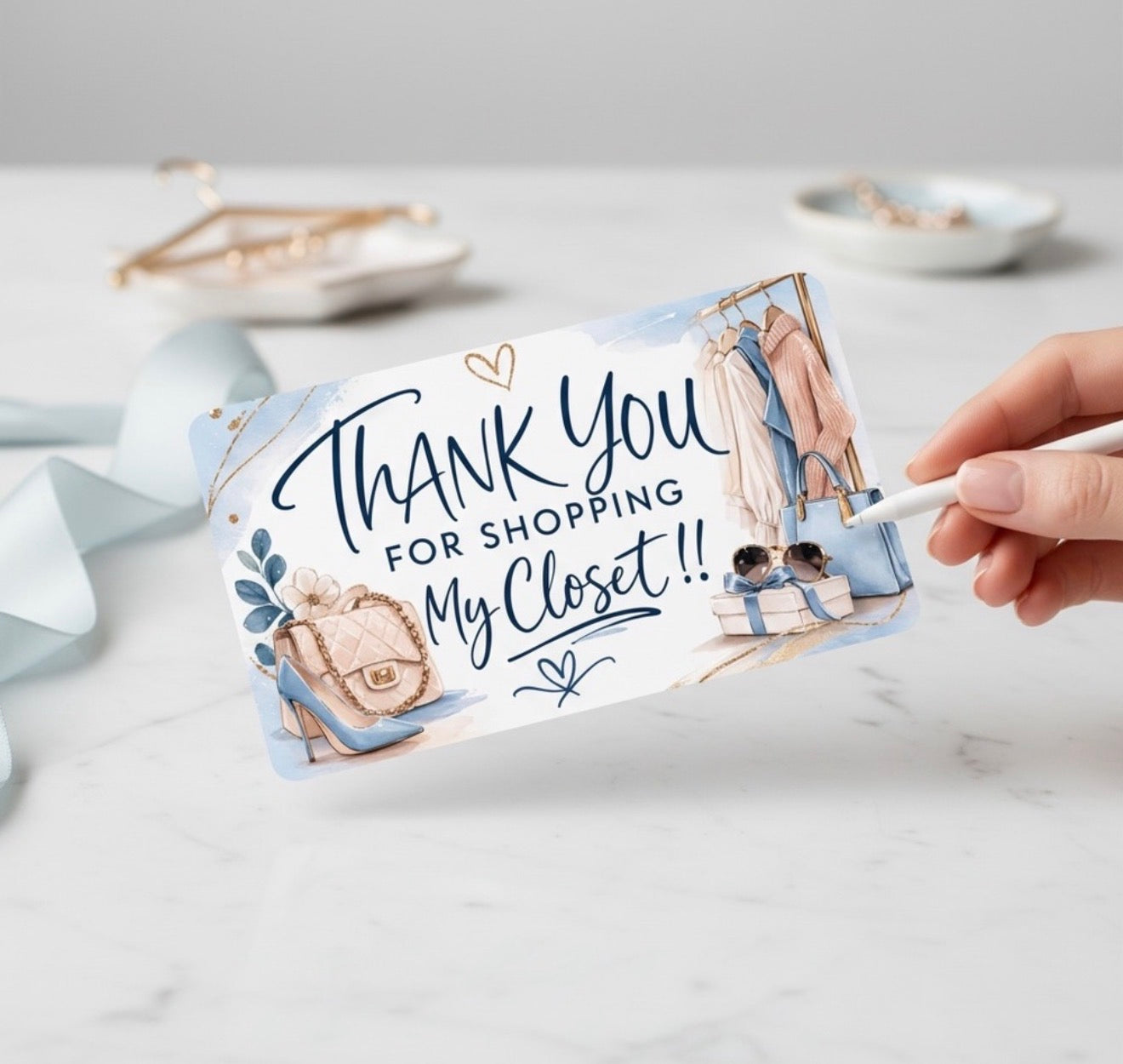 Thank You for Shopping My Closet Cards | Boutique Packaging Inserts